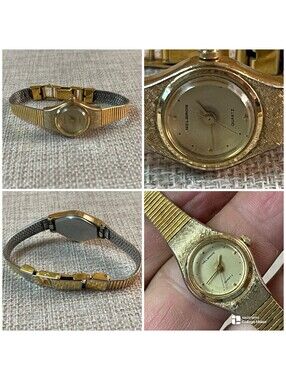 VTG Helbros Watch Gold Tone Textured Quartz ( Parts/Repair )